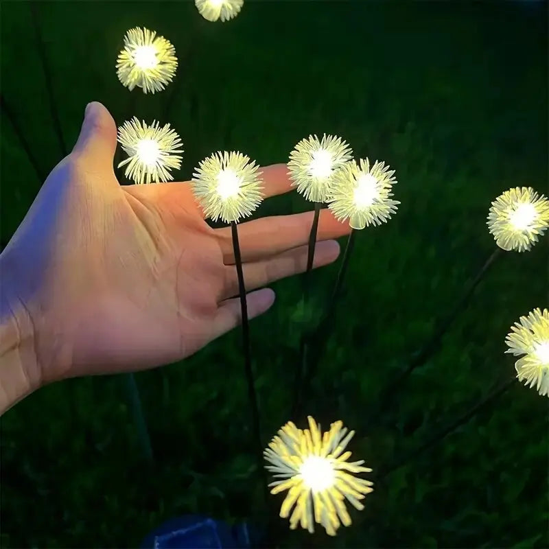 1 ud. Luces solares LED de jardín de diente de león, lámpara de césped de 6 cabezales y 2 modos, iluminación de paisaje ideal para jardín, césped, patio, camino, balcón