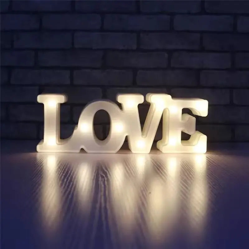 1 Luz de noche LED en forma de corazón "Love" blanca cálida, luz decorativa a pilas para boda, propuesta, cumpleaños, fiesta, accesorio fotográfico