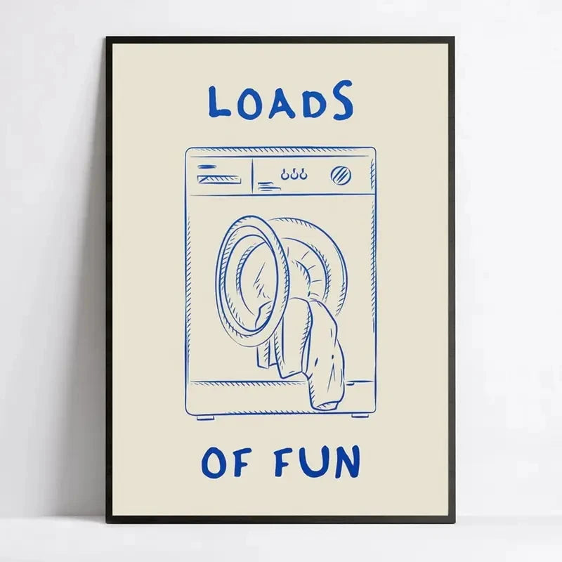 Loads Of Fun Laundry Room Canvas Retro Wall Art Prints Canvas Painting Poster Picture For Living Room Home Decor