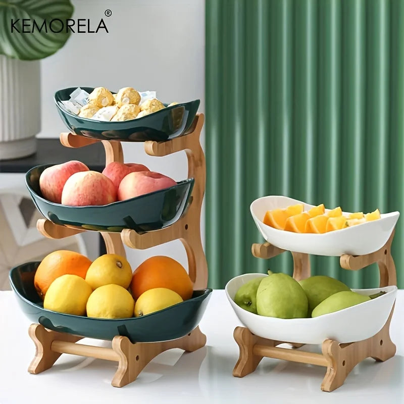 Plato de fruta de 2/3 capas, para el hogar, sala de estar, plato de plástico para aperitivos, frutero creativo moderno, plato de dulces, soporte para tartas, ensaladera