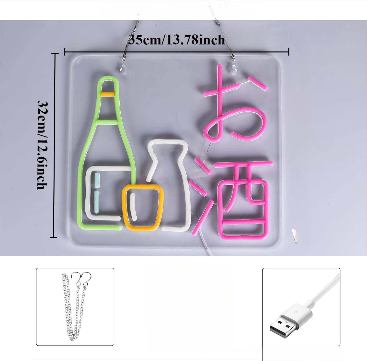 Enseigne néon de saké japonais, enseigne néon LED pour décoration murale, alimentée par USB pour Izakaya, restaurant, bar, fête, décoration intérieure