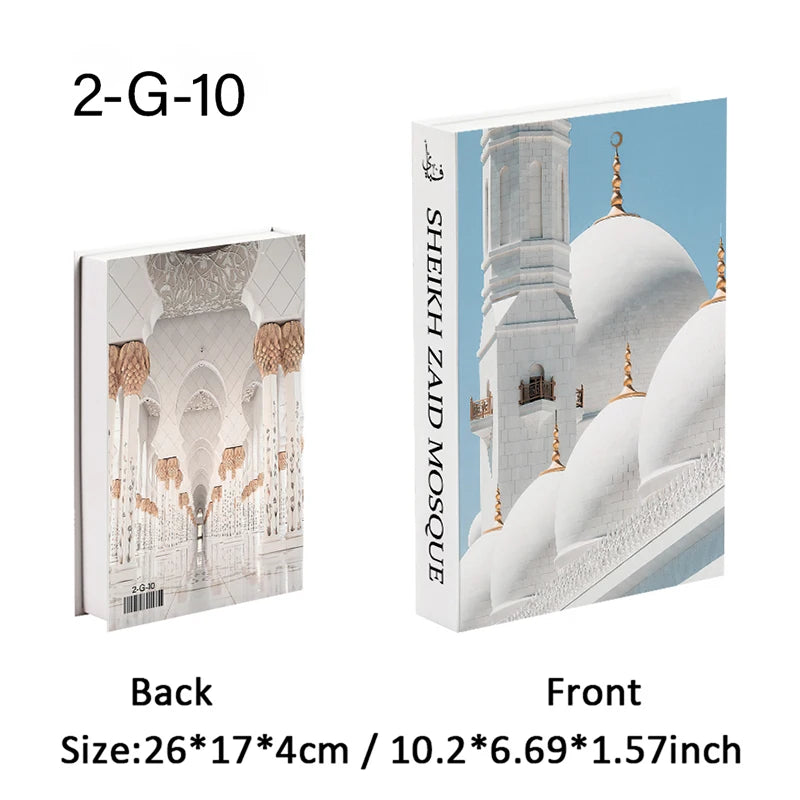 Islamic Mosque Kabaa Luxury Fake Book Home Decor Decorative Books Storage Box Simulation Book Coffee Table Interior Decoration