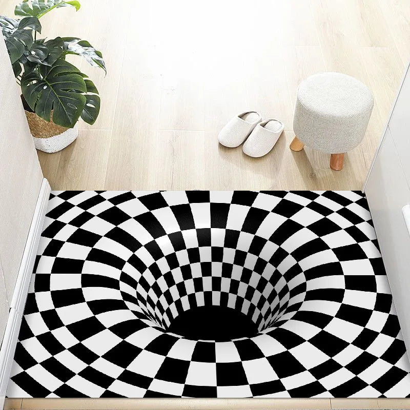 VIKAMA 3D Mareo Alfombrilla de Terciopelo de Cristal Duradera y Fácil de Limpiar Alfombrilla Antideslizante para Decoración del Hogar Alfombrilla para Puerta de Entrada
