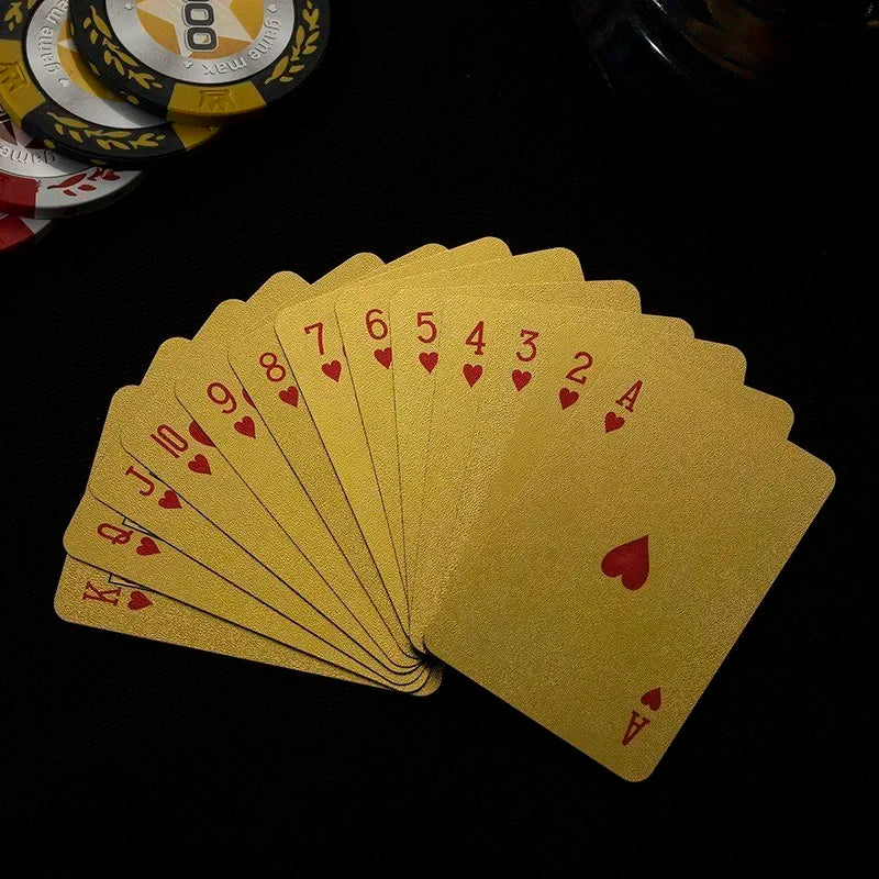 1 Piece  Mini Golden Playing Cards Waterproof Plastic Poker Cards Easy  Carry Travel Game