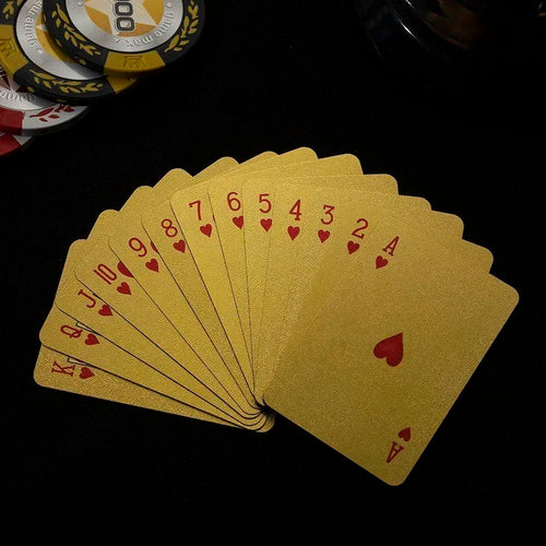 1 Piece  Mini Golden Playing Cards Waterproof Plastic Poker Cards Easy  Carry Travel Game