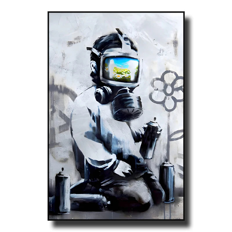 Banksy Street Graffiti Decorative Canvas Painting Girl with Balloon Art Poster Abstract Figure Mural Room Wall Decoration Prints