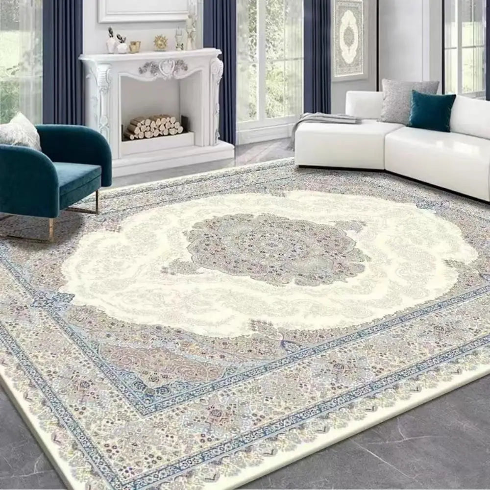 VIKAMA Alfombra Boho Lujo Terciopelo Cristal Dormitorio Sala Estar Tapete Decoración Hogar Vintage Exótica Moderna Minimalista Alfombra de Área Grande