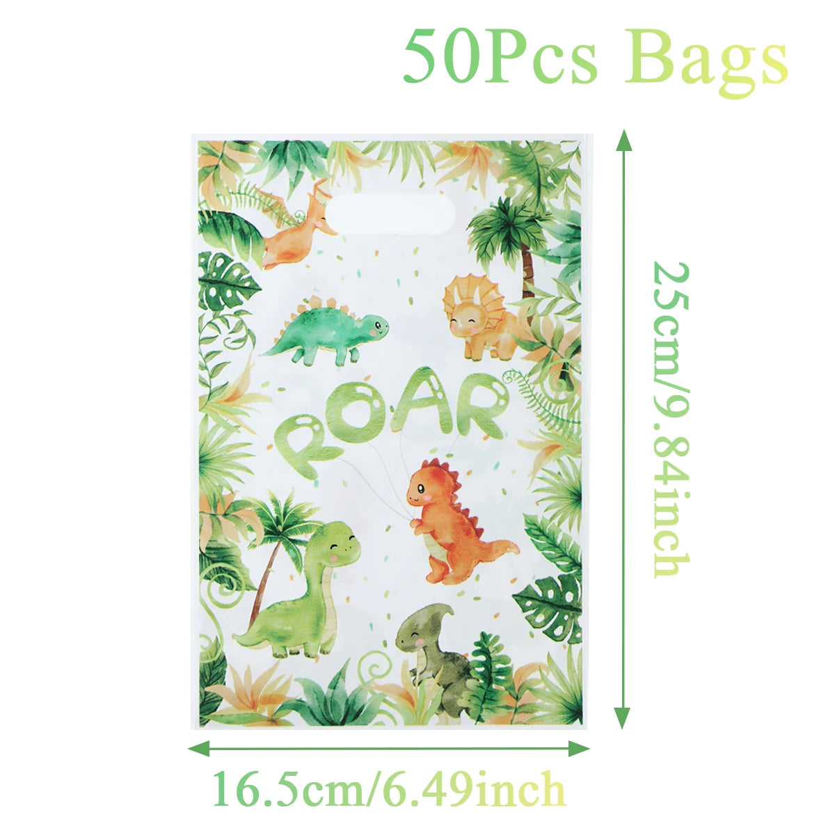 10/25/50pcs Cartoon Dinosaur Handbag Gift Candy Packing Bag Jungle Dinosaur Birthday Party Decor Kids Baby Shower Party Supplies
