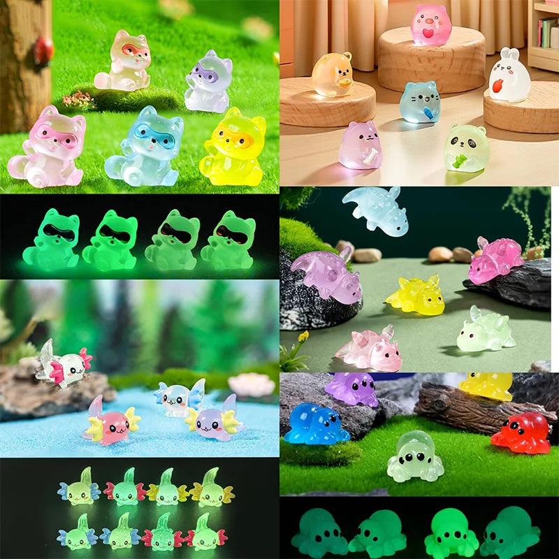 10/50 Pièces Simulation Lumineuse Résine Araignée Fée Jardin Miniatures Ornements Décoration Bricolage Fabrication de Bijoux Accessoires Sachet Surprise