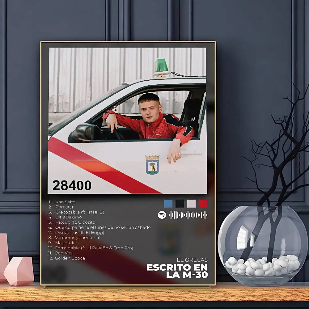 Póster de cantante Grecas, arte de pared adhesivo, impresión impermeable para el hogar, sala de estar, dormitorio, bar, decoración estética
