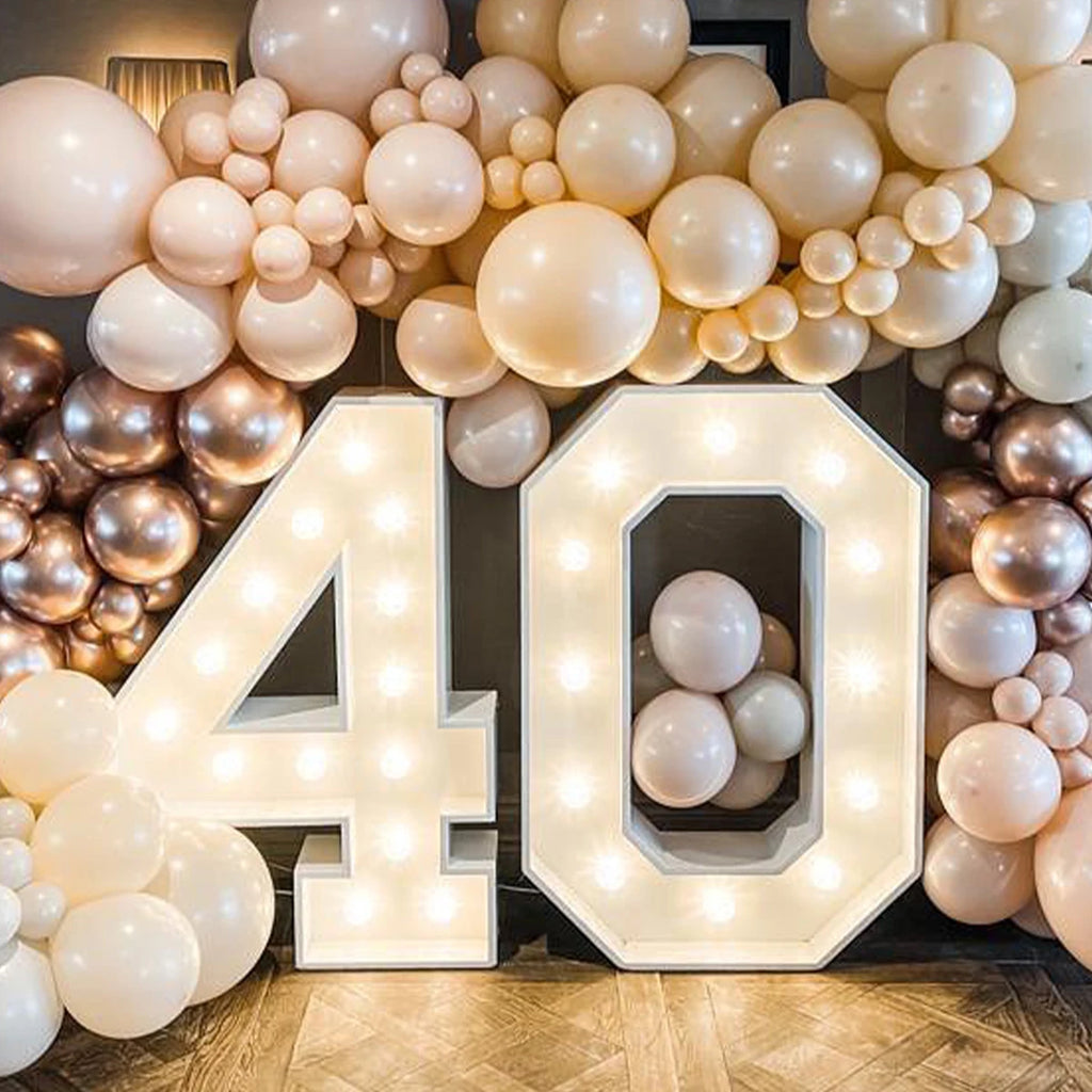 91.5cm Grande Lettre Lumineuse LED Chiffre d'Anniversaire 1er Anniversaire Mariage Baby Shower Décoration 30 40 50 Chiffre d'Anniversaire Cadre