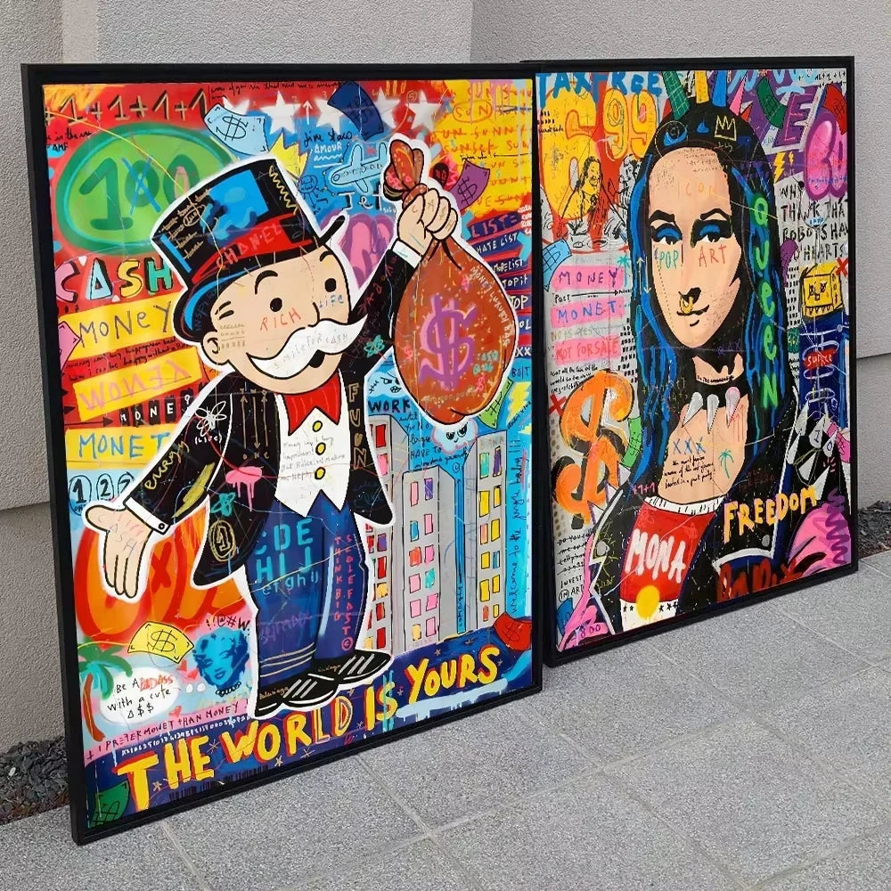 Art mural esthétique graffiti moderne Banksy Pop Portrait HD Toile Affiches Impressions Décoration Chambre Salon Cadeau