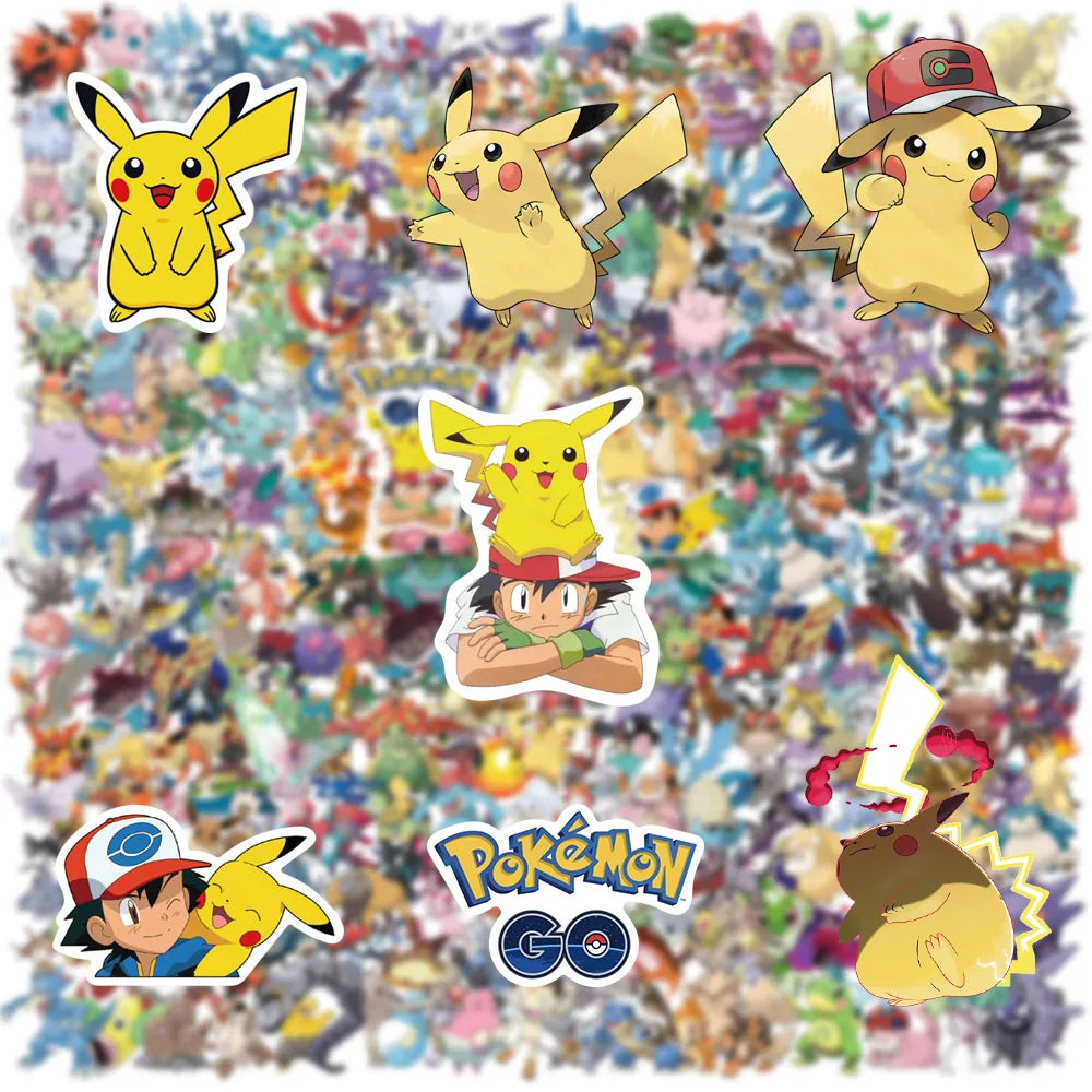 300 pegatinas de Pokémon, diseño de Pikachu, Charizard, para álbum, Pokédex, DIY, portátil, coche, equipaje, Kawaii, impermeable, Anime, juguete