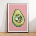 Láminas de arte de pared de aguacate con bola de discoteca, pintura en lienzo, póster, imagen para sala de estar, dormitorio de niños, decoración del hogar