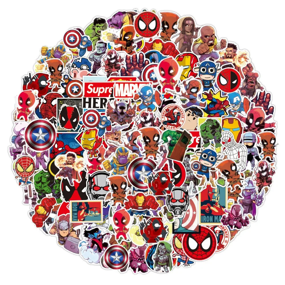 50/100 PIÈCES Marvel Les Vengeurs Anime Dessin animé Autocollants DIY Ordinateur portable Planche à roulettes Téléphone Vélo Voiture Étanche Autocollant Décalcomanies