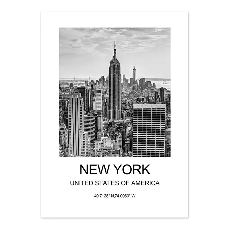 City Poster New York London Paris Wall Art for Livingroom Decoration Picture on The Wall Sheets for Paintings Canvas Home Decor