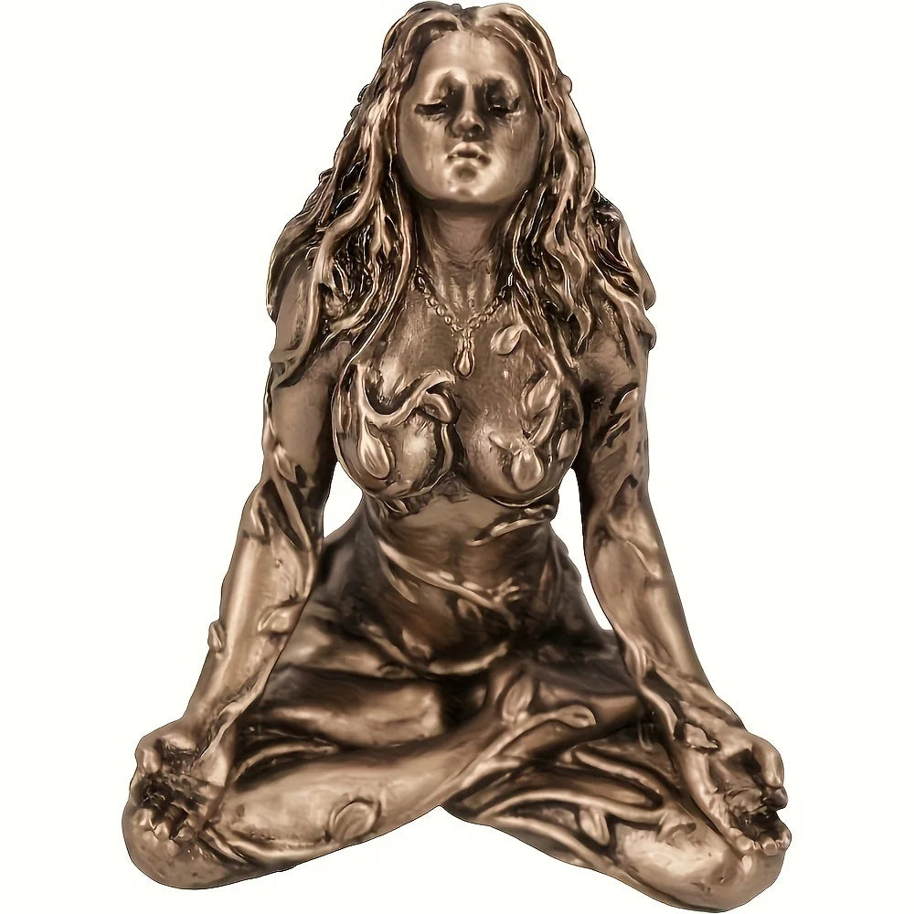 Estatua de la Diosa, Estatua de Gaia, Naturaleza de la Madre Tierra, Estatua Lunar, Estatua de Resina del Espíritu Brujo, Decoración del Hogar, Decoración del Jardín