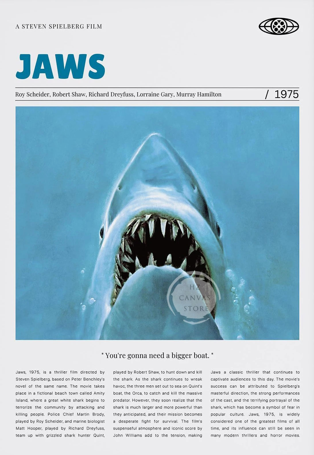 Jaws/Sing Street/Green Book/Pretty Woman Retro Movie Poster Modern Classic Film Wall Art Vintage Cinema Print Living Room Decor