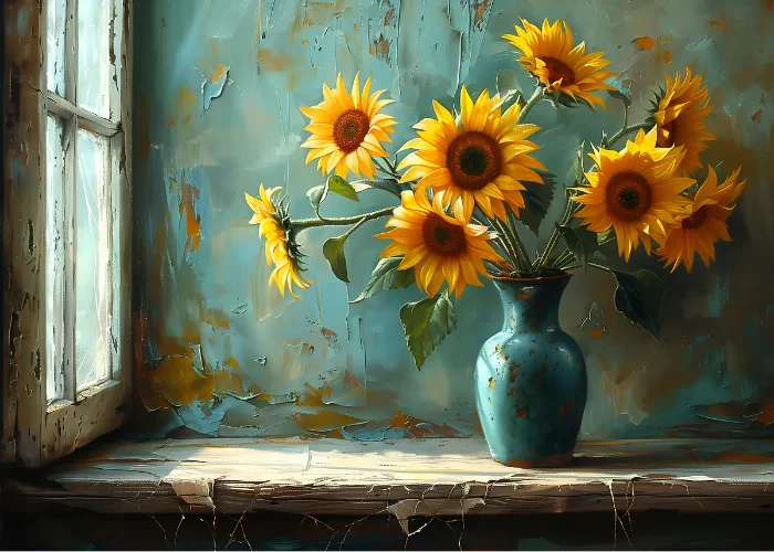Jarrón de flores de naturaleza muerta, decoración de pared de pintura botánica vintage, jarrones antiguos vintage, impresiones estéticas, pintura de lienzo de olivo