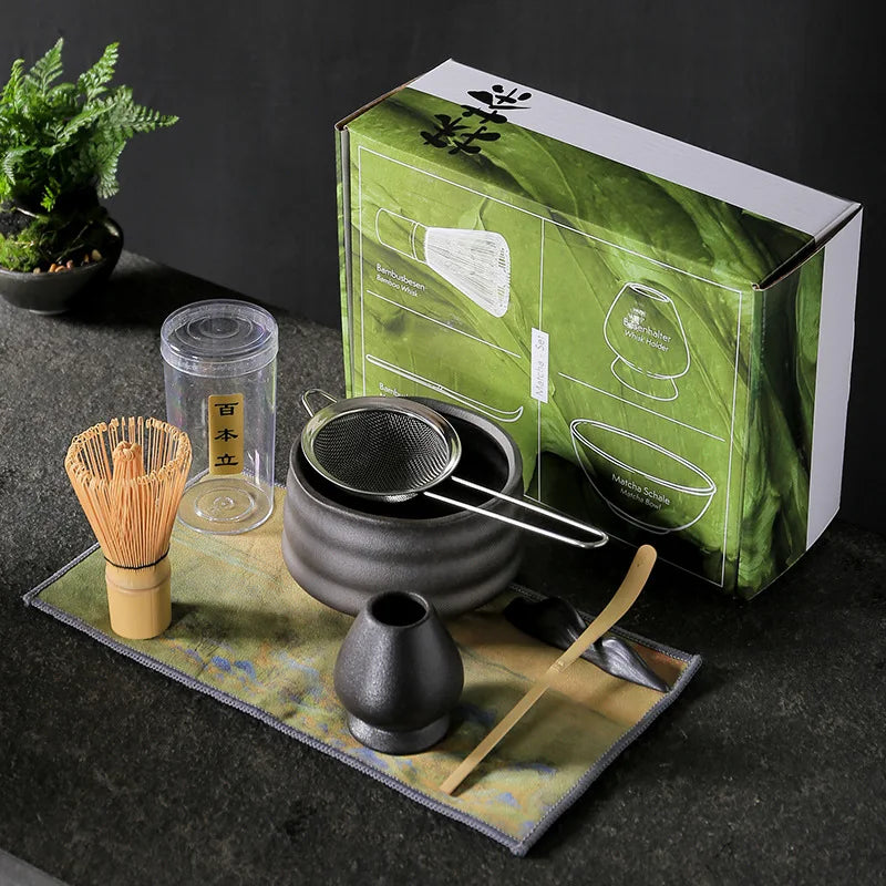 4PCS Japanese Matcha DIY Tea-Making Tools Bamboo Matcha Whisk Scoop Bowl Tea Whisk Brush Suits Ceremony Accessories