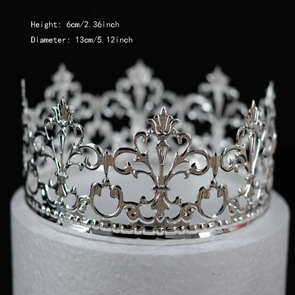Nouveau Topper de Gâteau en Strass Couronne Chapeau Décoration Accessoires de Cheveux pour Enfants Princesse Fête de Mariage Anniversaire Fournitures