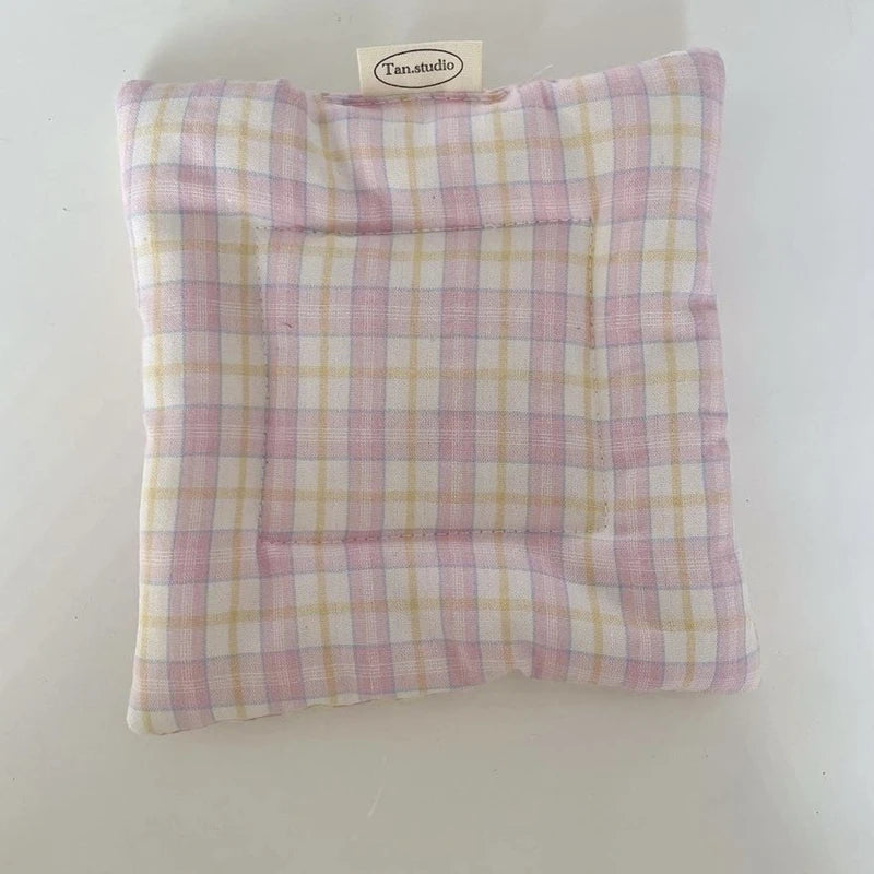 Lattice Series Multi-color Square Korean Cotton Coasters Fresh Table Cloth Heat Insulation Mat Coffee Cup Placemat Table Decor