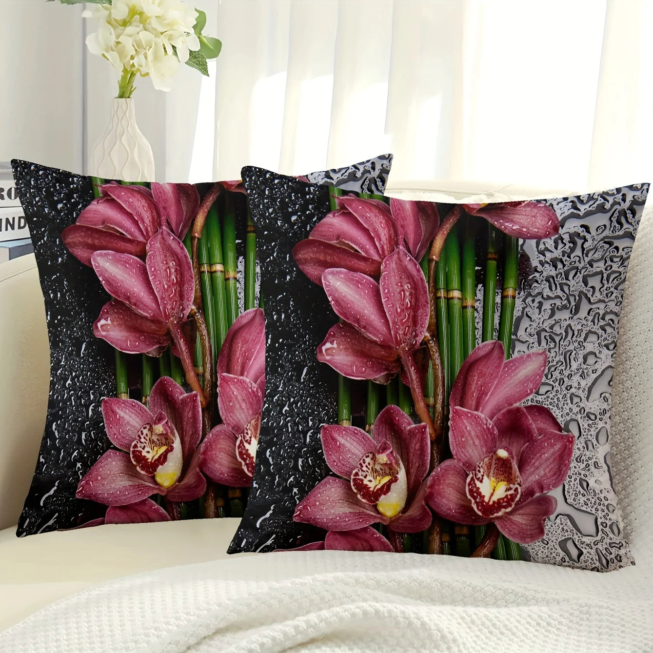 La housse de coussin à motif floral moderne de VIKAMA est résistante et sert de housse de coussin décorative pour la maison et la chambre à coucher.