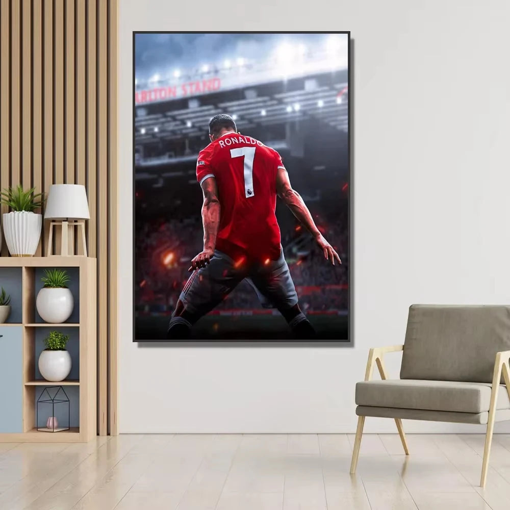Vintage, arte de pared, Portugal Superestrella CR7, póster de lienzo HD, sala de estar, dormitorio, pintura decorativa