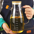 KEMORELA 1PC Botella de Cristal para Aceite de Oliva, Botella Antifugas de Aceite sin BPF, para Cocina, Barbacoa al Aire Libre, Picnic, Contenedor de Condimentos, Suministros de Cocina
