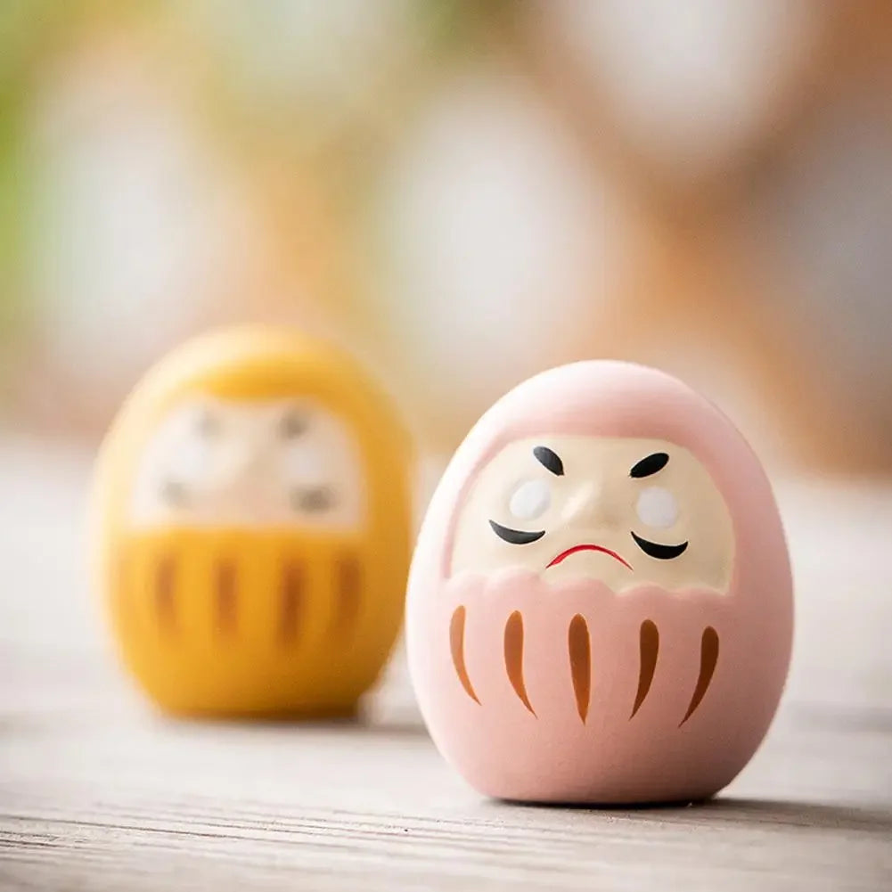 8 estilos de muñecas Daruma japonesas de cerámica, amuleto de la suerte, adorno de la fortuna, decoración de paisaje para el hogar y la oficina, accesorios de regalo en miniatura