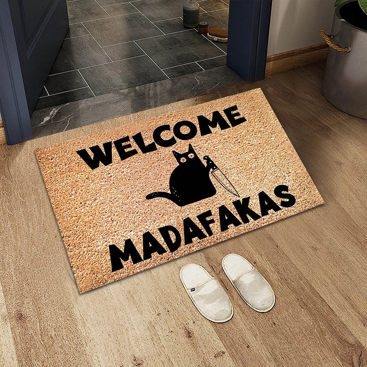 Tapis de sol anti-salissure en velours cristal style dessin animé VIKAMA, pour entrée de maison, absorbant et antidérapant, pour cuisine