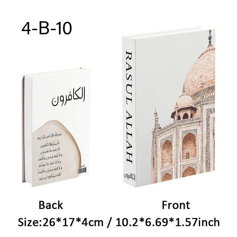 Islamic Decorative Books Kaaba Mosque Luxury Fake Book Storage Box Interior Decoration Coffee Table Bedroom Ornaments Room Decor