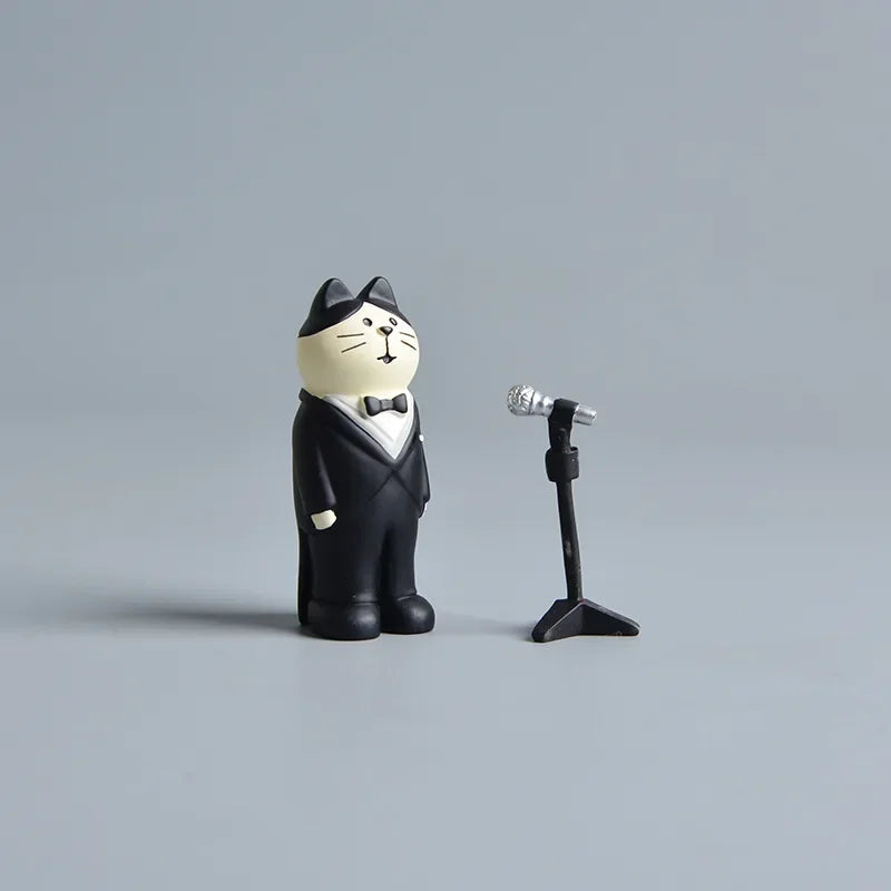Mignonne figurine de mariage en résine "Zakka" Chat mariée, poussette de bébé, miniatures, modèle, décorations de gâteau, artisanat, accessoires de bureau