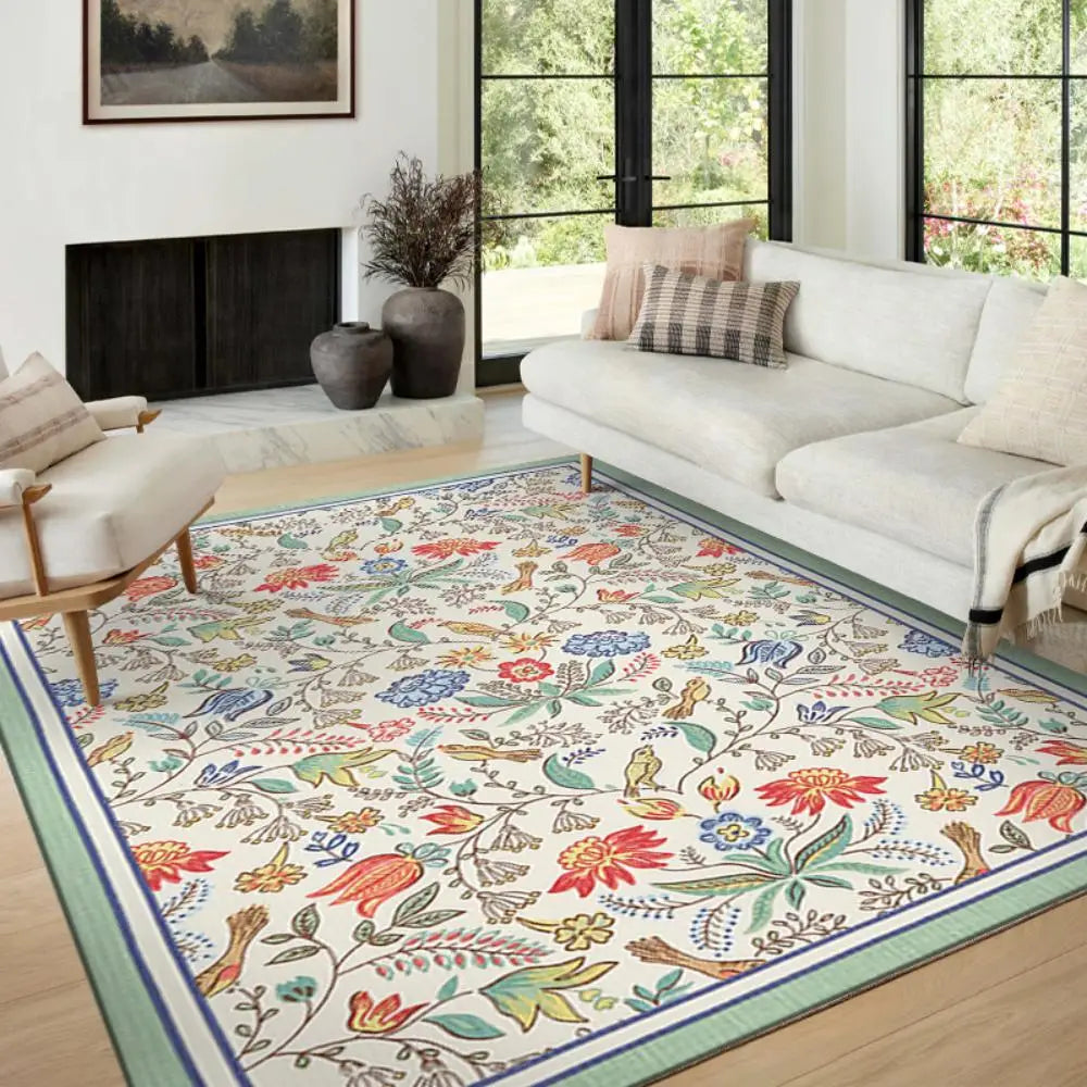 VIKAMA Alfombra Boho Lujo Terciopelo Cristal Dormitorio Sala Estar Tapete Decoración Hogar Vintage Exótica Moderna Minimalista Alfombra de Área Grande