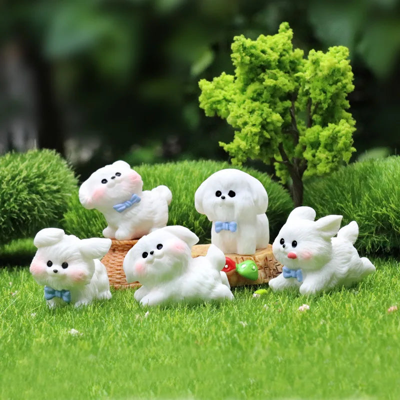 5-10 figurines miniatures de chiens mignons, ornements de micro-paysage pour décorations de maison, chiot kawaii, décor de voiture, de bureau, accessoires de chambre