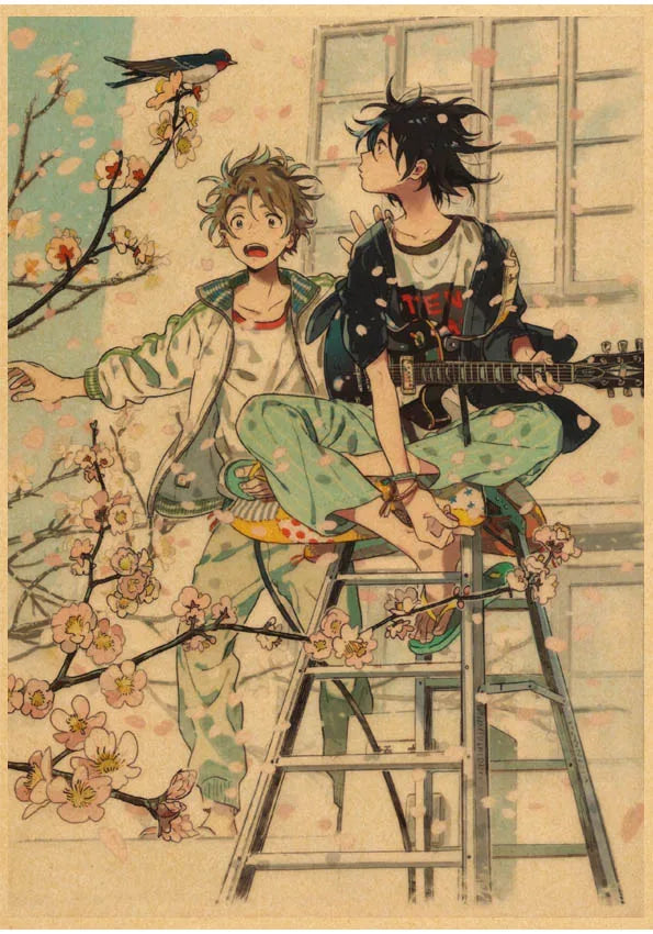 Umibe No Etranger Póster Anime Arte de Pared PÓSTER RETRO vintage papel kraft Pinturas Impresiones Imagen Para Niños Decoración Habitación Hogar Regalo