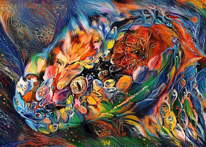 Póster de pintura al óleo de animales abstractos de vapor, pintura al óleo abstracta vintage, decoración artística de animales, impresiones en lienzo estéticas para el hogar y la habitación