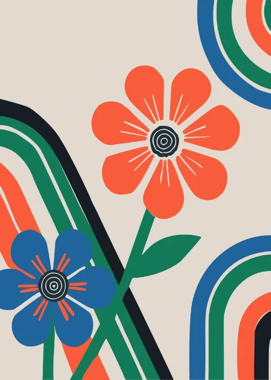 Abstract Floral Art Prints Poster Abstract Botanical Flowers Leaves Poster Canvas Painting Boho Home Room Aesthetic Wall Decor