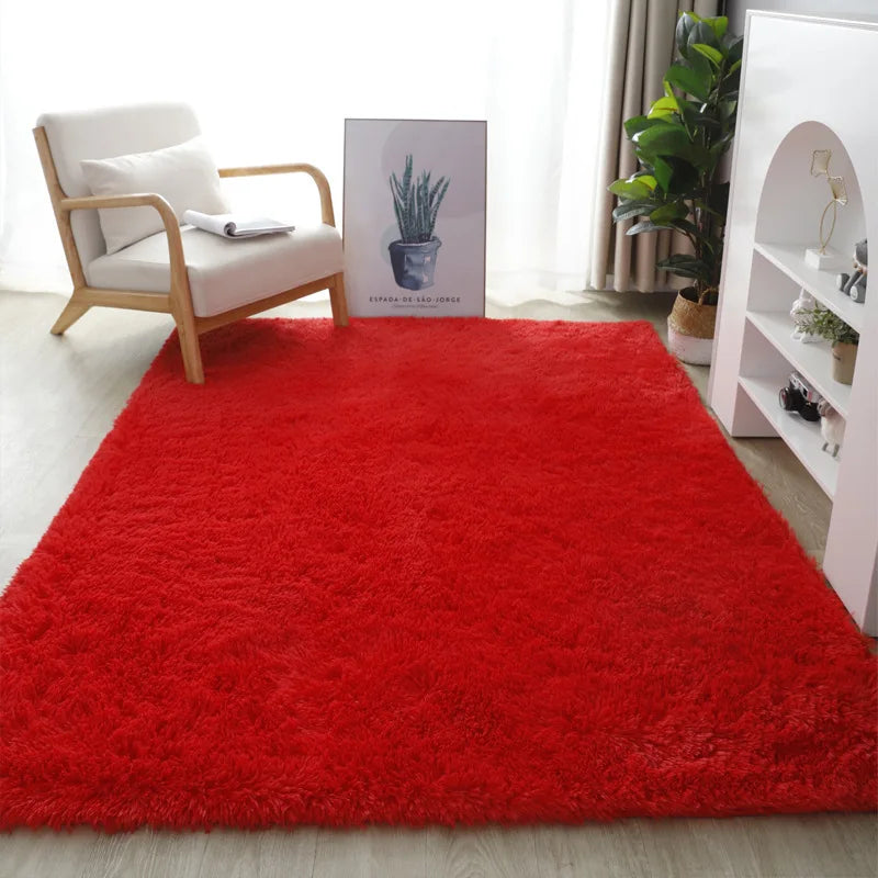 Alfombra de seda y lana VIKAMA para dormitorio, sala de estar, estilo nórdico, tapetes para el hogar, decoración del hogar