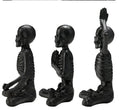 Meditation skeleton statue and yoga skeleton statue mini set resin craft ornaments halloween party decoration table gothic