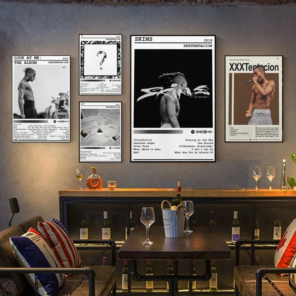 XXX-Tentacion Rock Rapper Música Álbumes Póster HD Pósters Decoración Hogar Habitación Bar Cafetería Arte Pintura Mural Cuadro