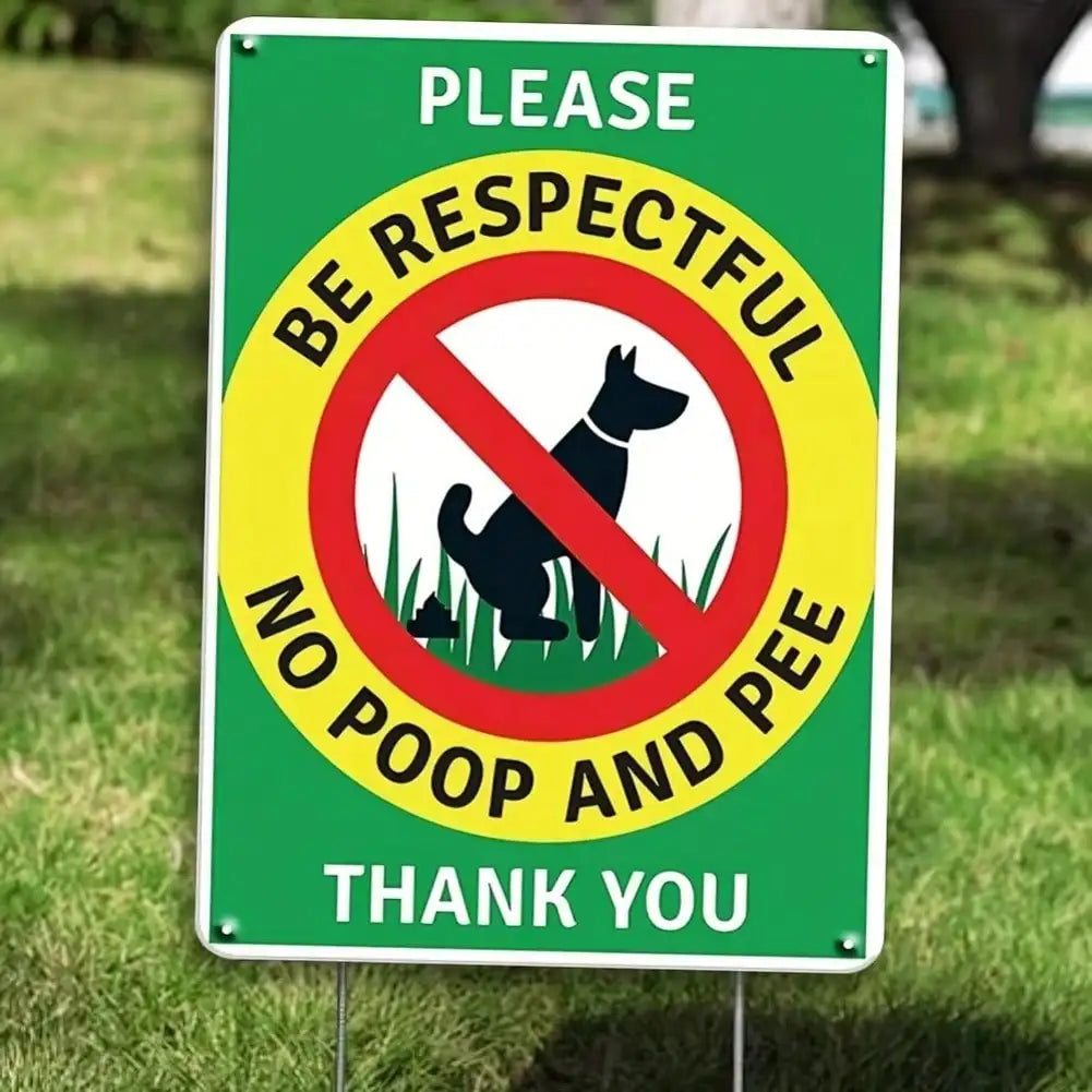 Panneau en métal pour chien « Pas de caca ni de pipi », panneau d'avertissement extérieur pour clôture de jardin, décoration murale