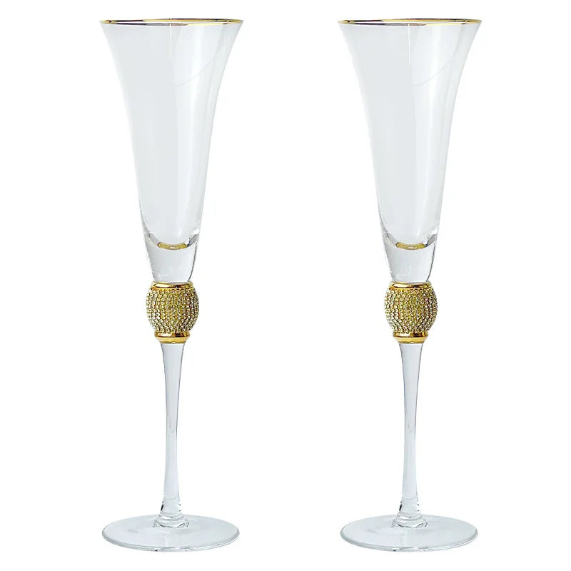 Lot de 2 verres créatifs à bord doré, tasse à vin rouge, cocktail, champagne, whisky, tasse à boire, gobelet de fête, fournitures de mariage, cadeau