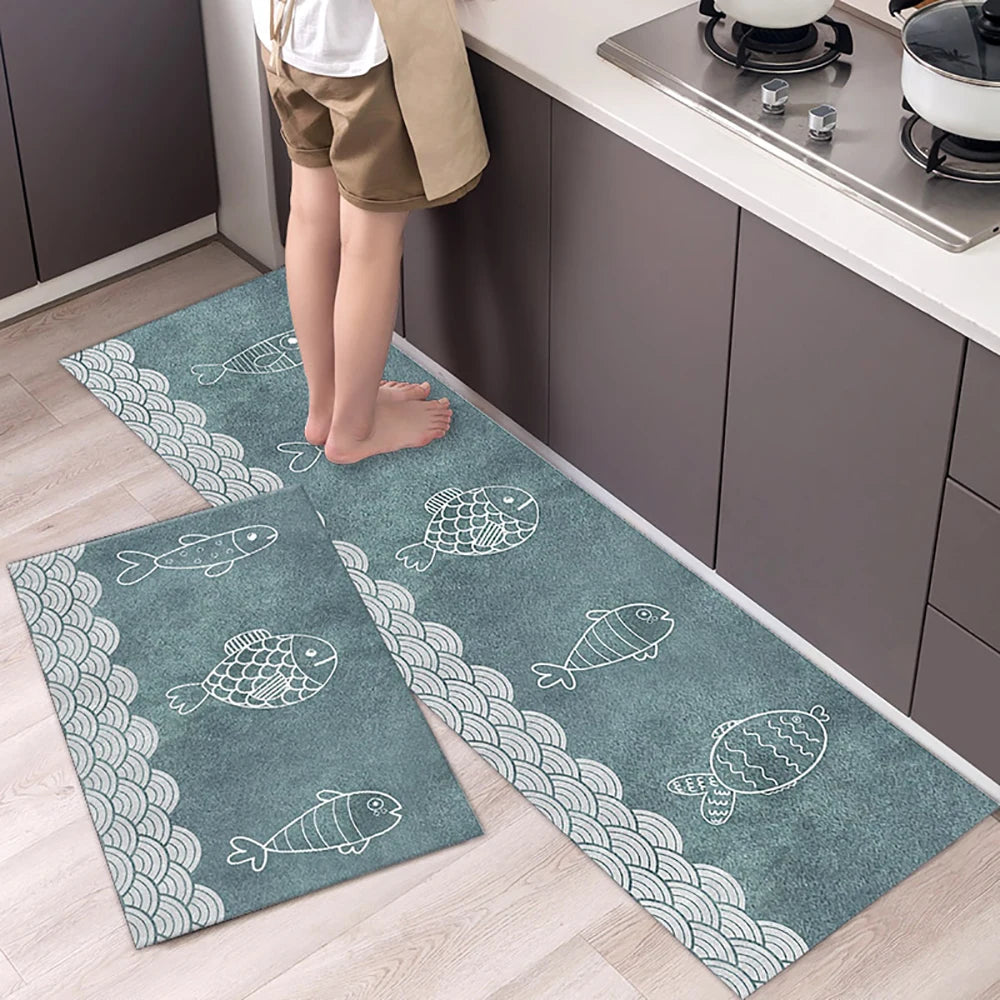 Alfombra de suelo de cocina VIKAMA, alfombra de entrada para sala de estar y dormitorio, decoración del hogar, alfombra larga pequeña para pasillo de lavadero
