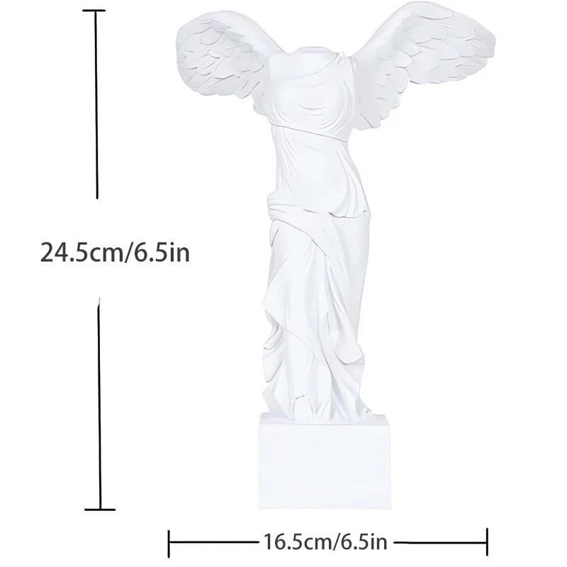 Statue Grecque Résine Romaine Louvre Victoire Ailée Déesse Figurine Ange Sculpture Décoration Maison Salon Bureau Ornement