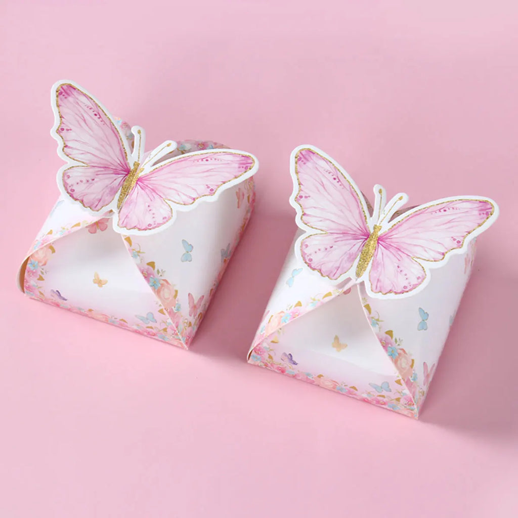 Boîtes à bonbons papillon 12 pièces Boîtes en papier d'emballage cadeau Décorations de fête d'anniversaire pour filles Faveurs de mariage de baby shower pour les invités