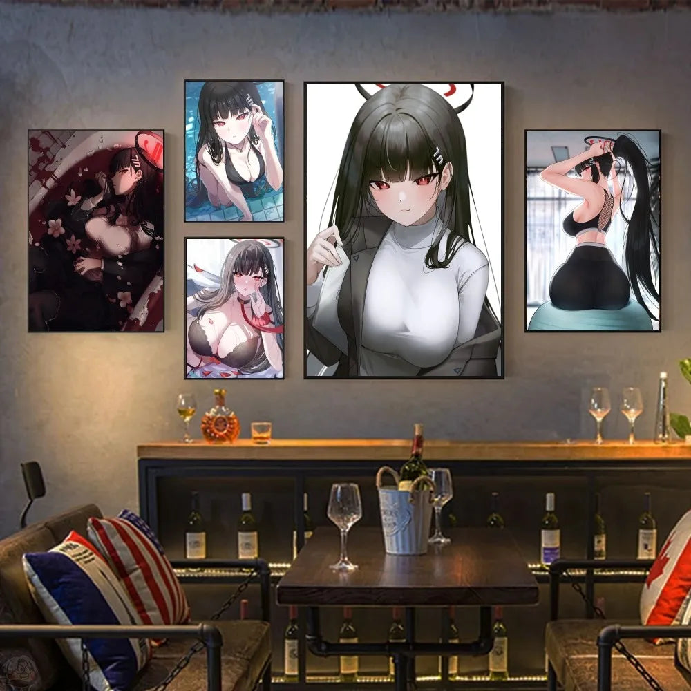 B-Póster de Blue Archive Rio HD Póster Hogar Habitación Bar Café Decoración Arte Pintura de pared Imagen