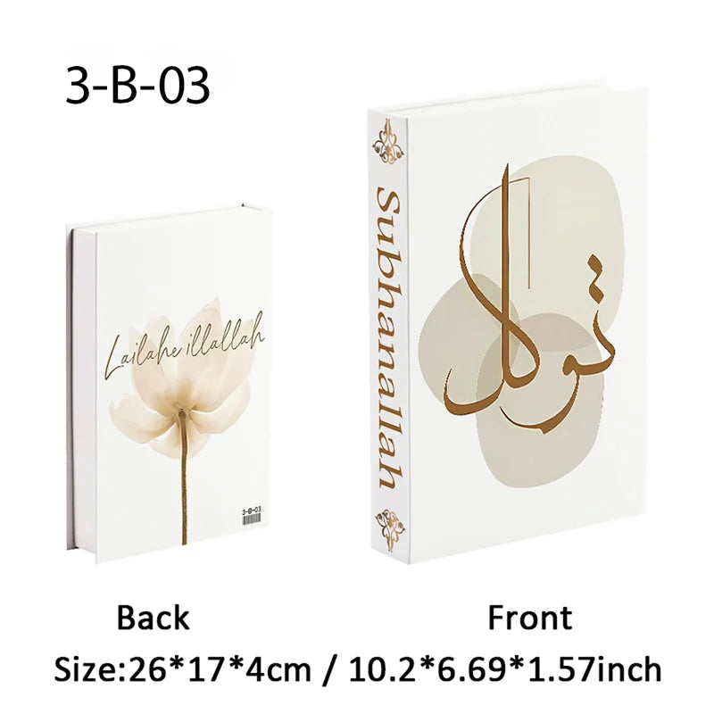Islamic Decorative Books Kaaba Mosque Luxury Fake Book Storage Box Interior Decoration Coffee Table Bedroom Ornaments Room Decor
