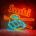Cartel de neón de sushi LED, cartel de luz de sushi, decoración de pared, alimentado por USB, cartel brillante de neón de sushi para tiendas, restaurantes de sushi, cocinas, fiestas