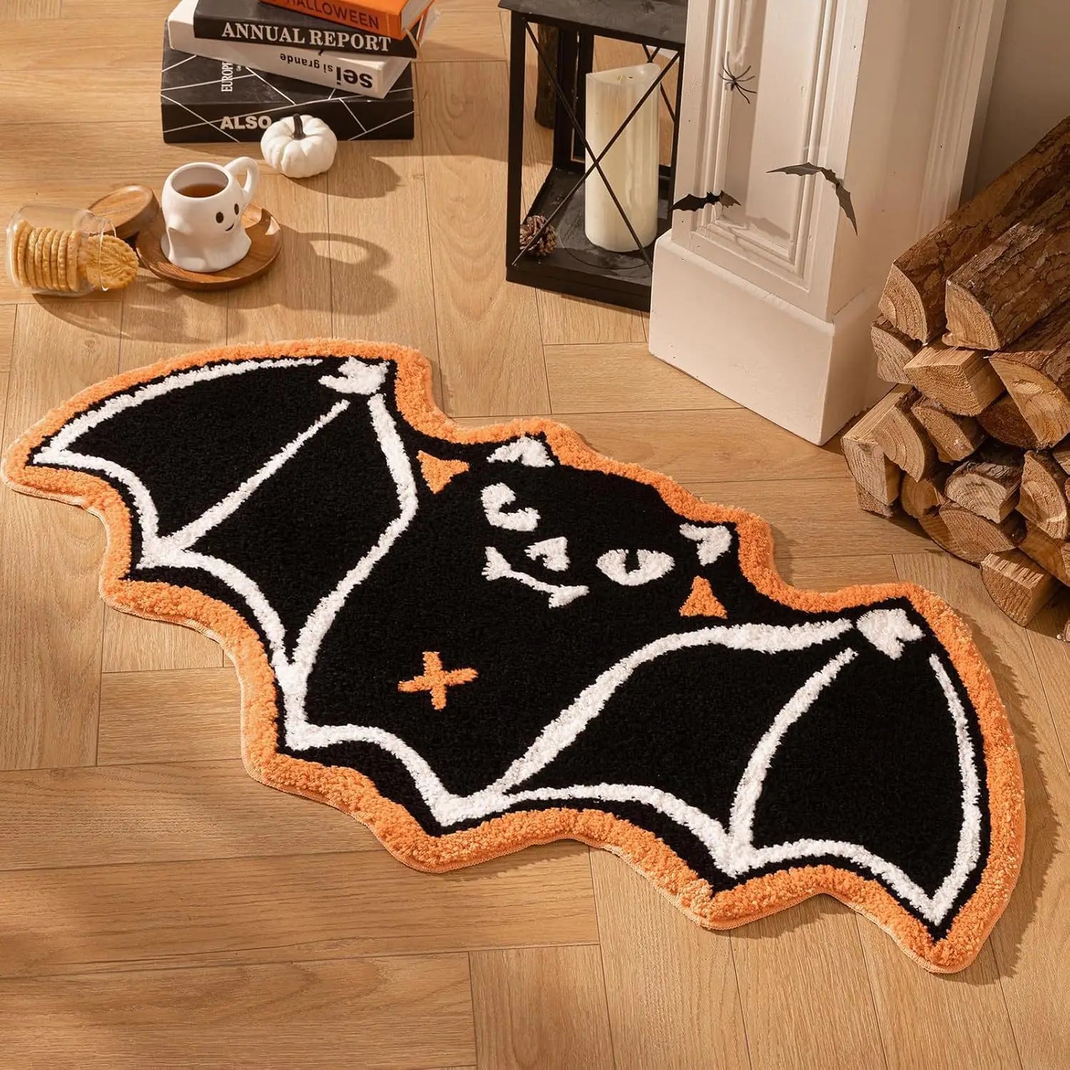Alfombra con fantasma de Halloween VIKAMA, suave y cómoda de imitación cachemira, decoración para el hogar, dormitorio, felpudo para entrada.